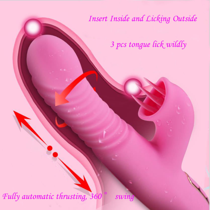 Dibe Trusting Rotating Tongue Licking Vagina Prostate Orgasm Vibrator - Adult Toys