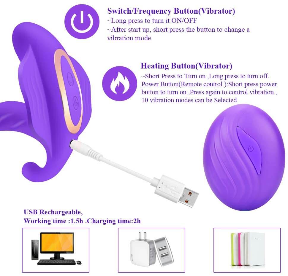 Butterfly Vibrator Wireless Wearable Massager - Adult Toys