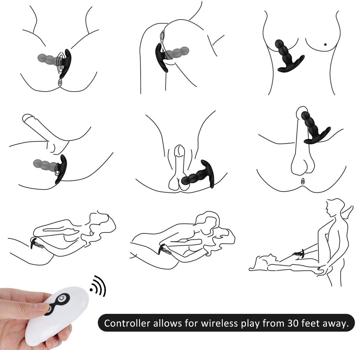 Vibrating Butt Plug Underwear Rotating Anal Beads - Adult Toys