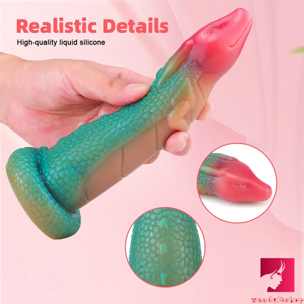 7.64in Beautiful Makeup Lifelike Dragon Soft Dildo Adult Toy