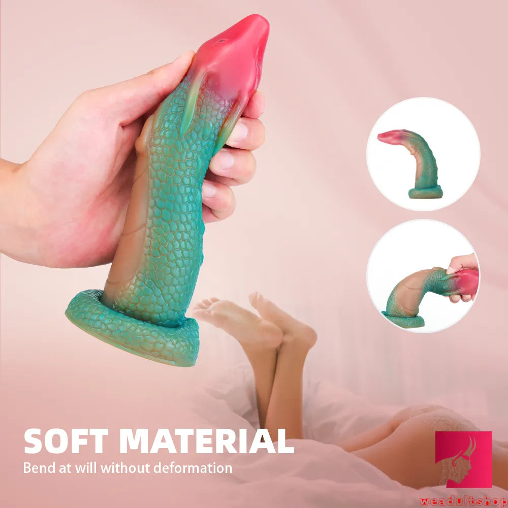 7.64in Beautiful Makeup Lifelike Dragon Soft Dildo Adult Toy