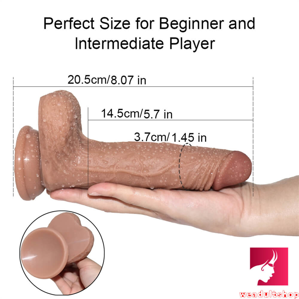 8.07in Double Layer Silicone Hard Dildo For Men Women Using