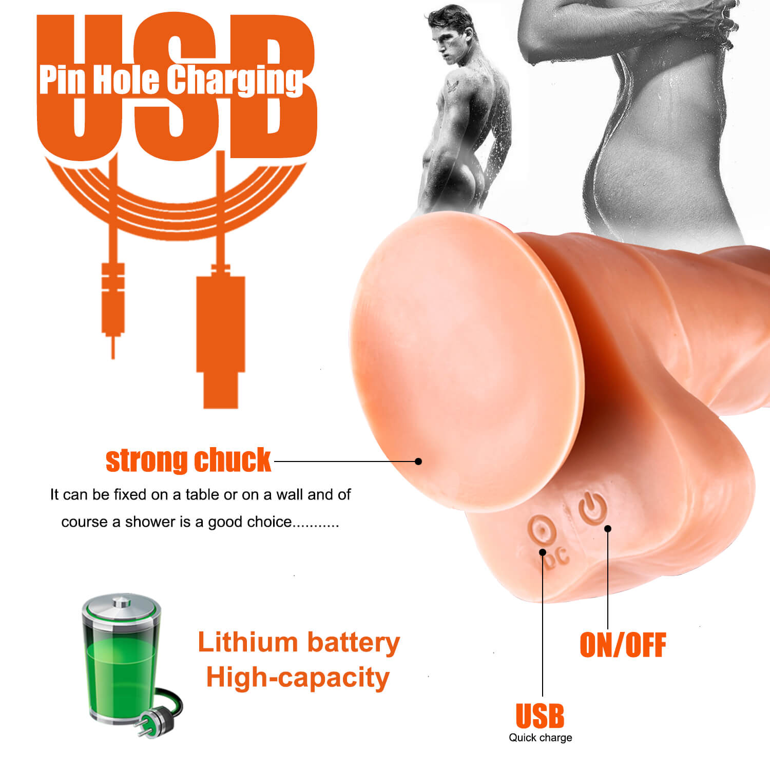 Remote Control Vibration Dildo Soft Silicone Realistic Dildo Sex Toy - Adult Toys