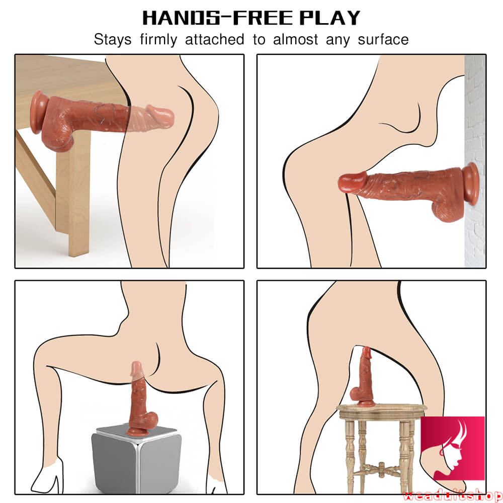 7.87in Lifelike Real Dildo With Blue Veins Lifelike Glans Toy