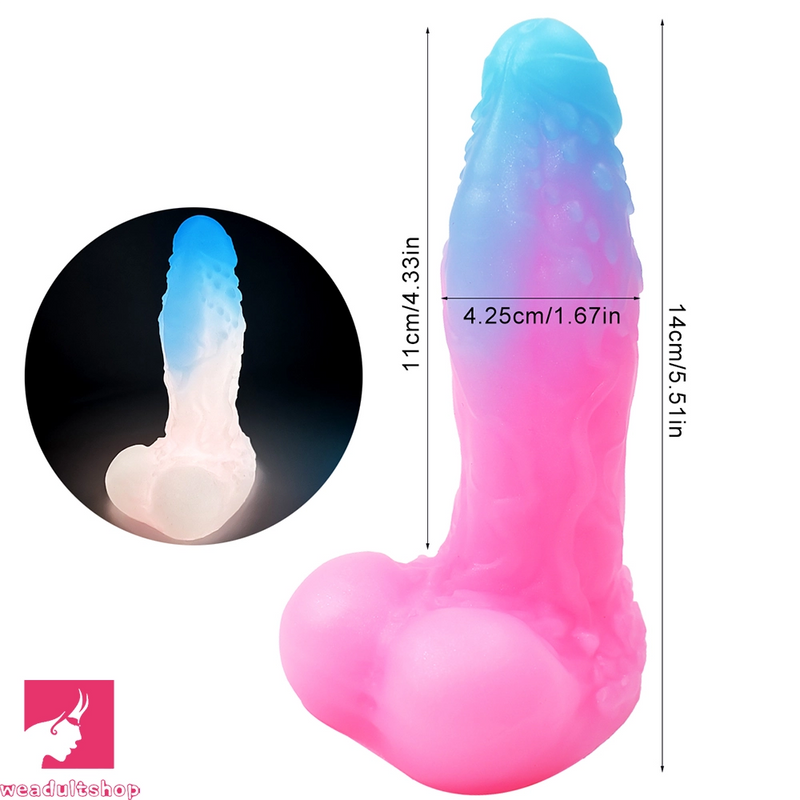 5.51in Silicone Uncut Luminous Monster Soft Dildo For Women Men Prostate
