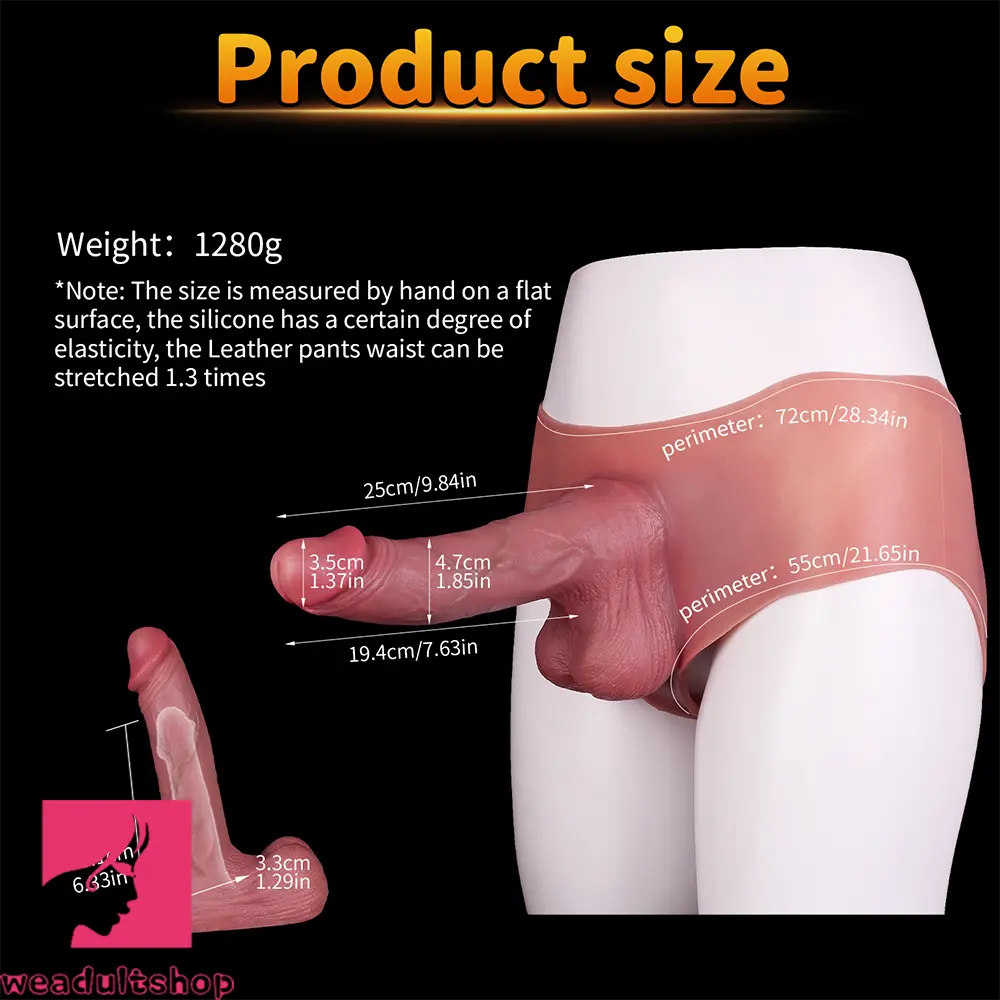 9.84in Silicone Big Strapon Hollow Dildo With Glans Penis For Women Sex