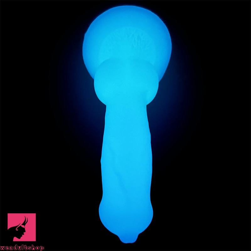 7.49in Dog Cock Knot Dildo Silicone Soft Animal Cock Luminous Clit Dildo
