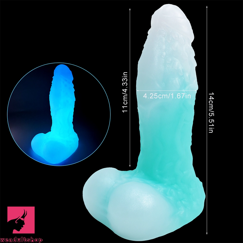 5.51in Silicone Uncut Luminous Monster Soft Dildo For Women Men Prostate