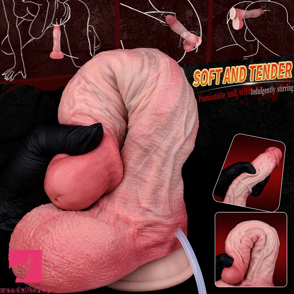 9.65in Dual Density Silicone Ejaculating Dildo Cock Dildo For Jerking Off
