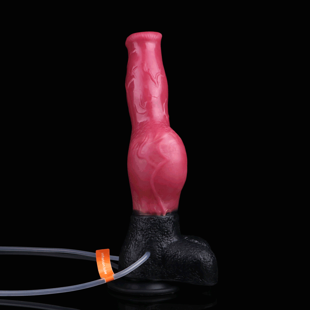 10.98in Dog Knot Ejaculating Inflatable Soft Silicone Dildo For Cock Sex