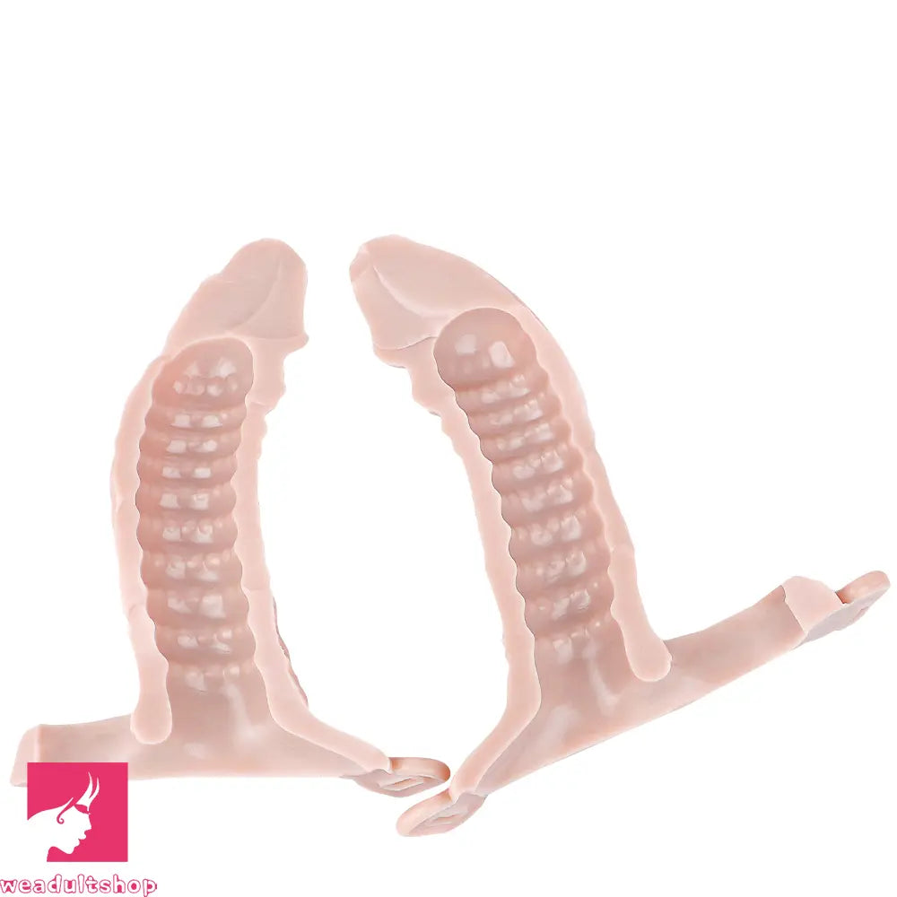 8.07in Realistic Strap on Extender Cock Sleeve Dildo Stretchable Cock Ring