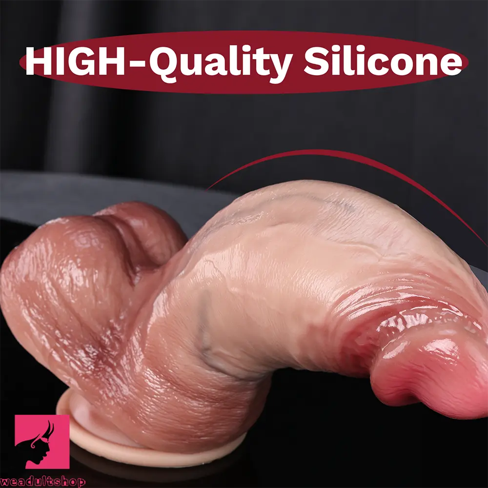 7in 8.6in 9.8in Protruding Cyan Veins Dildo With Winkkled Balls Thick Dildo
