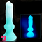 7.49in Dog Cock Knot Dildo Silicone Soft Animal Cock Luminous Clit Dildo