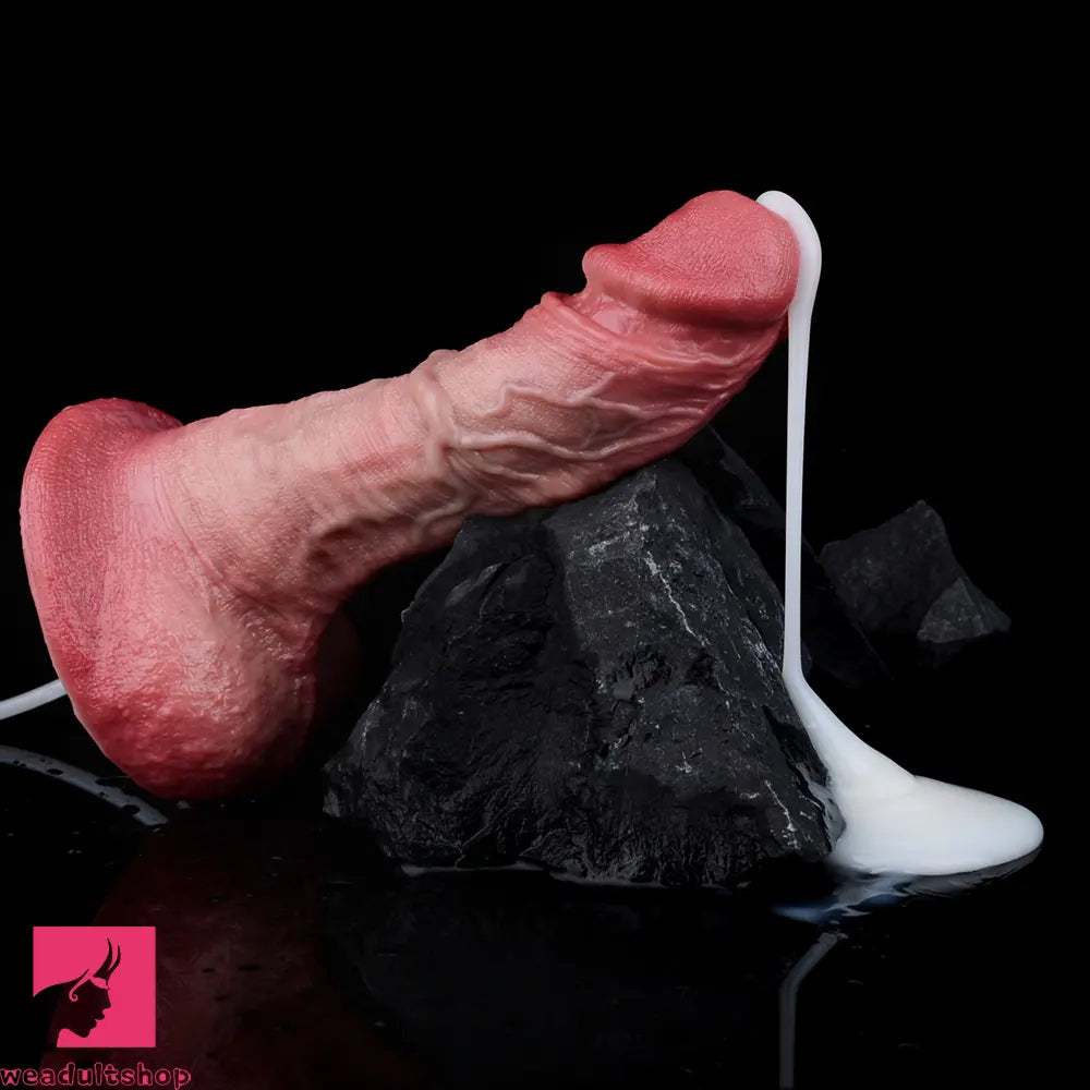 7.36in Realistic Vessel Texture Dual Density Silicone Ejaculating Dildo