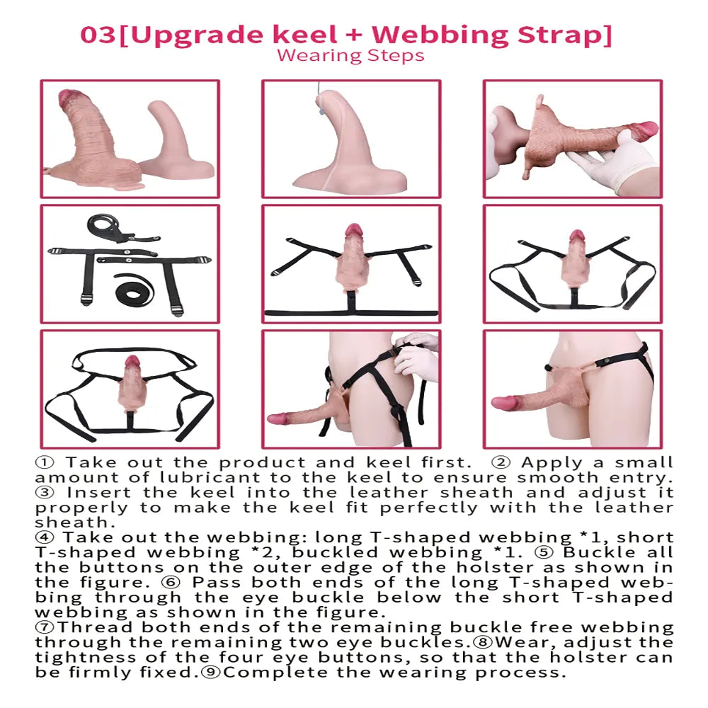 8.07in Realistic Strap on Extender Cock Sleeve Dildo Stretchable Cock Ring