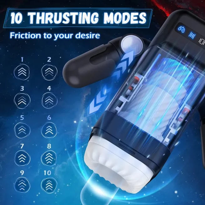 Full Thrusting Vibrating Heating Hands Free Automatic Masturbator