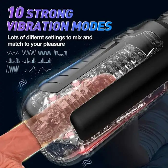 Lifelike 3D Sexy Moaning Clamp Suction Vibrating Automatic Masturbator