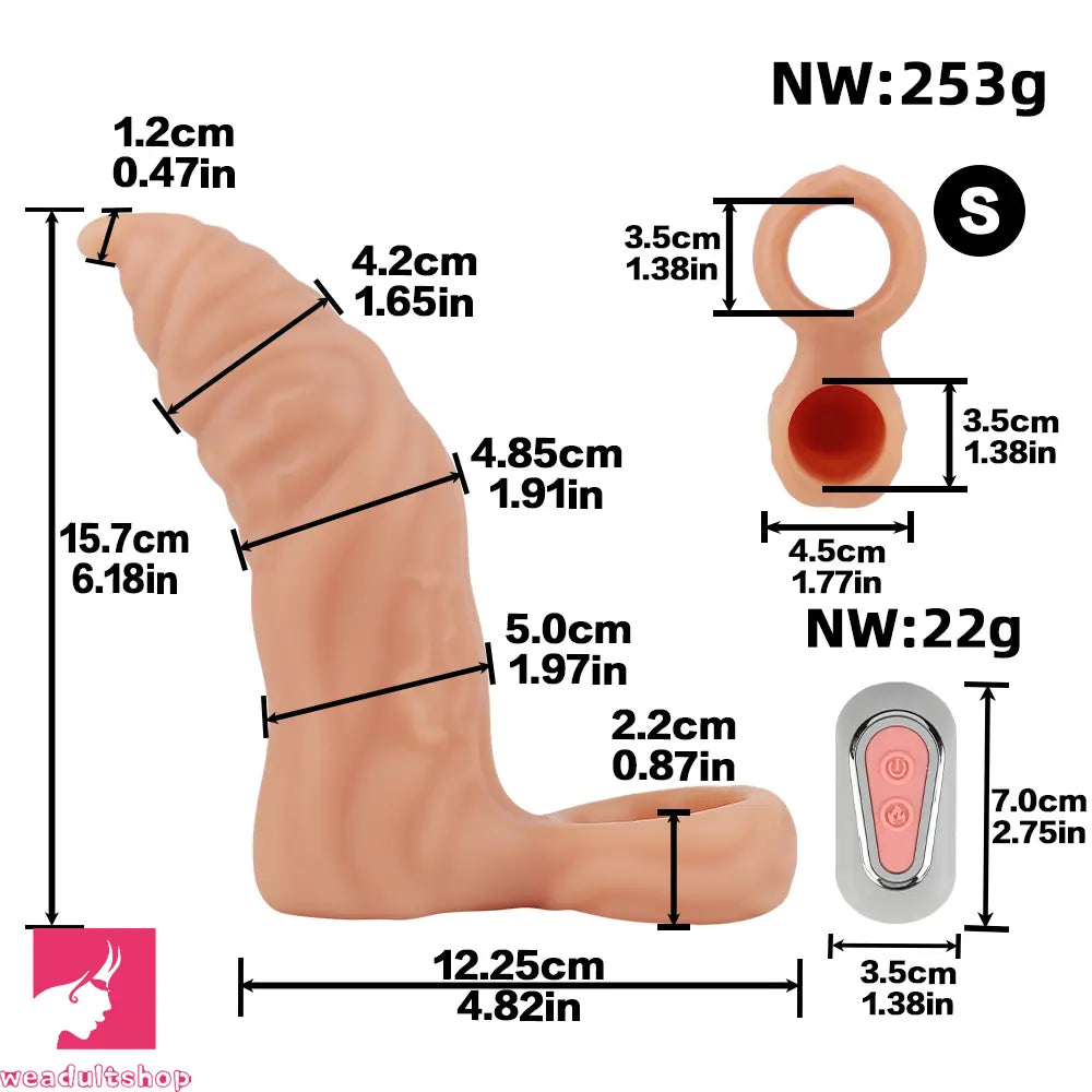 6.18in 7.48in Vibrating Fantasy 10 Modes Cock Sleeve Dildo For Females
