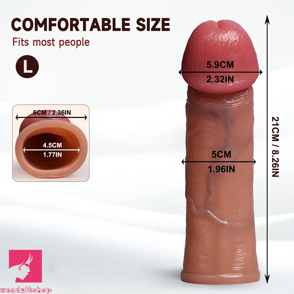5.51in 6.29in 8.26in Male Silicone Dildo Cock Sleeve For G Spot Anal Sex