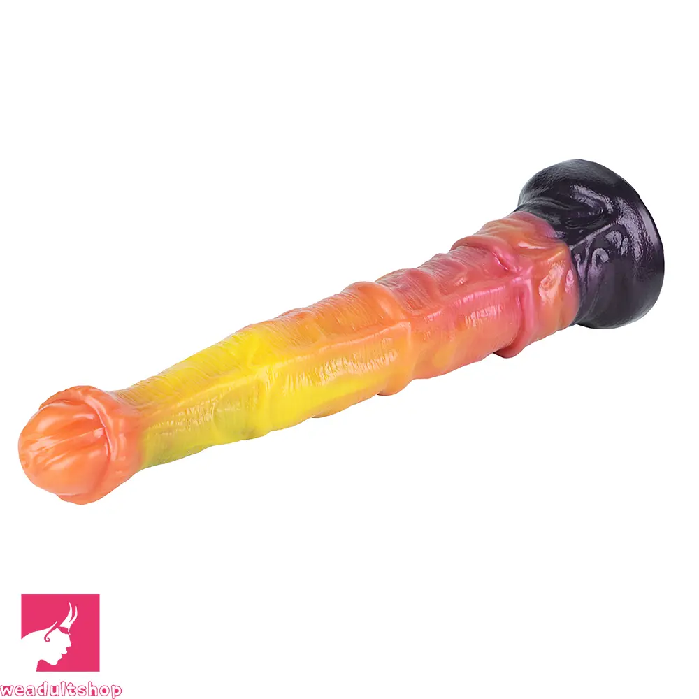 10.82in 13.85in 17.4in Dual Layer Silicone Horse Animal Huge Dildo Cock