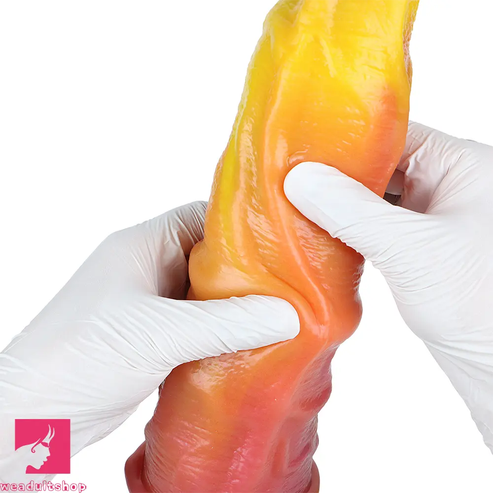 10.82in 13.85in 17.4in Dual Layer Silicone Horse Animal Huge Dildo Cock