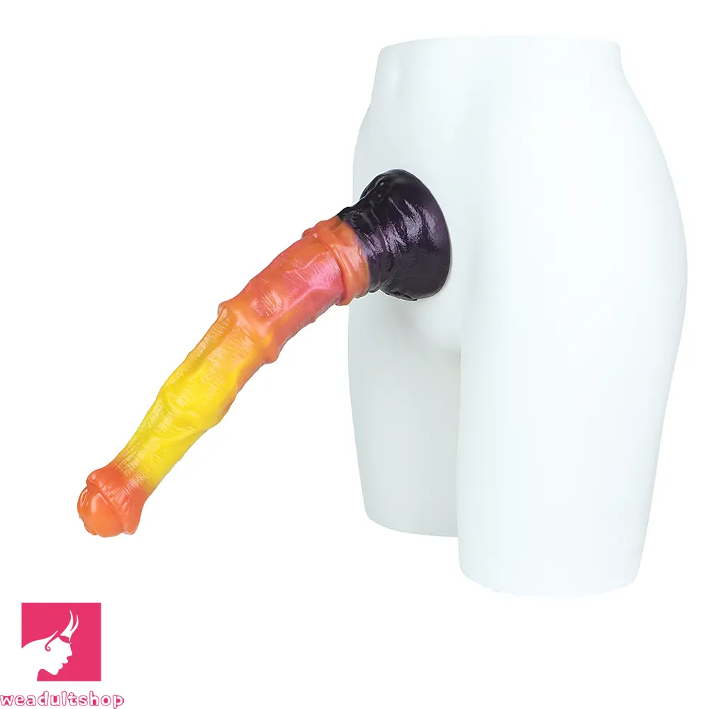 10.82in 13.85in 17.4in Dual Layer Silicone Horse Animal Huge Dildo Cock