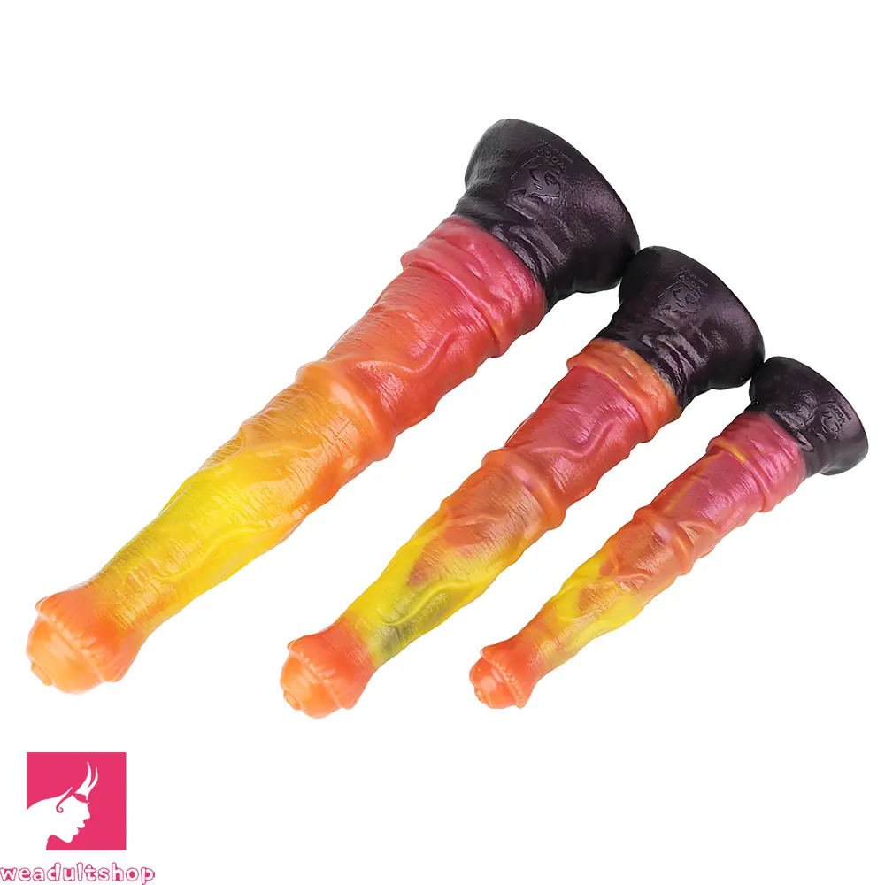 10.82in 13.85in 17.4in Dual Layer Silicone Horse Animal Huge Dildo Cock