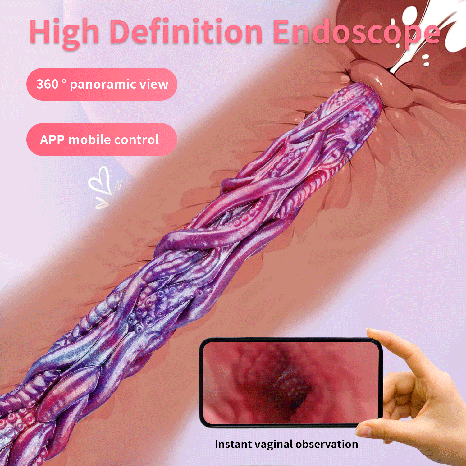 19.88in Huge Long Odd 1080P HD Video Photo Camera Endoscopy Dildo
