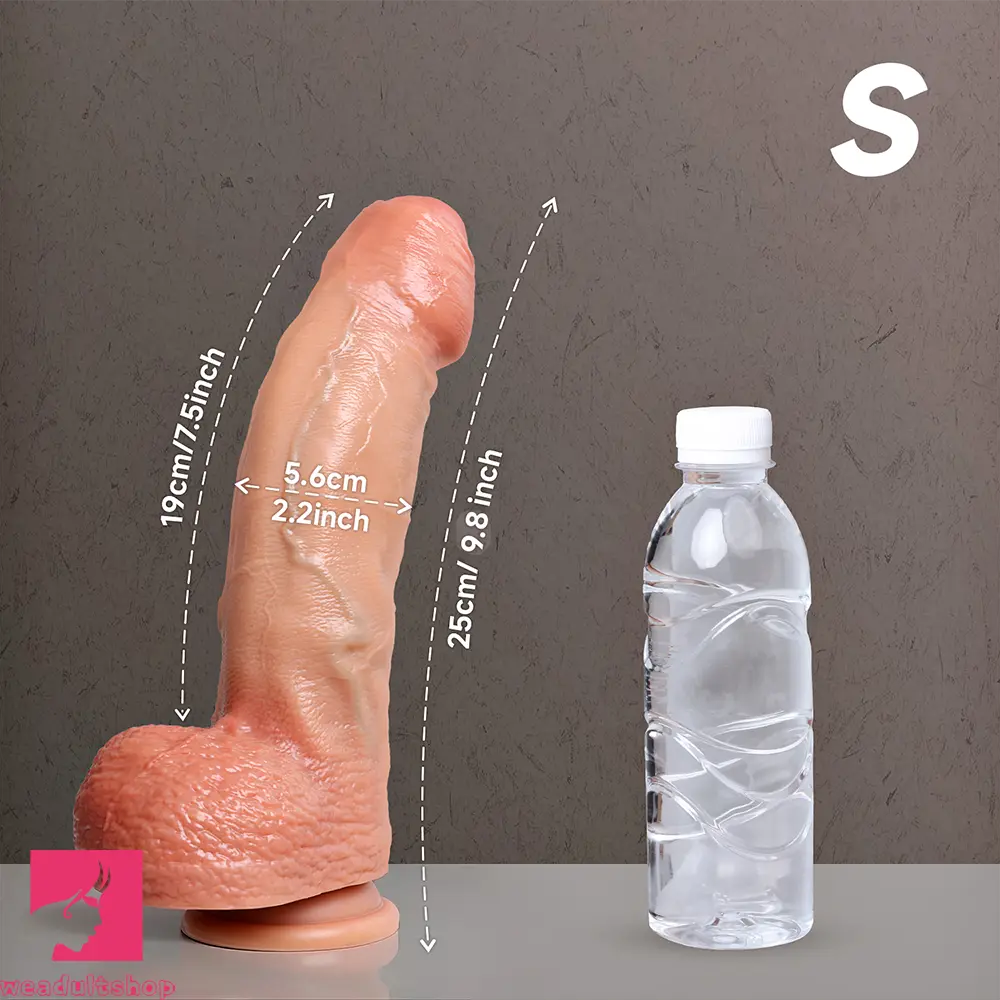 9.8in 12.2in Soft Silicone Realistic Uncut Dildo Masturbation Penis Toy