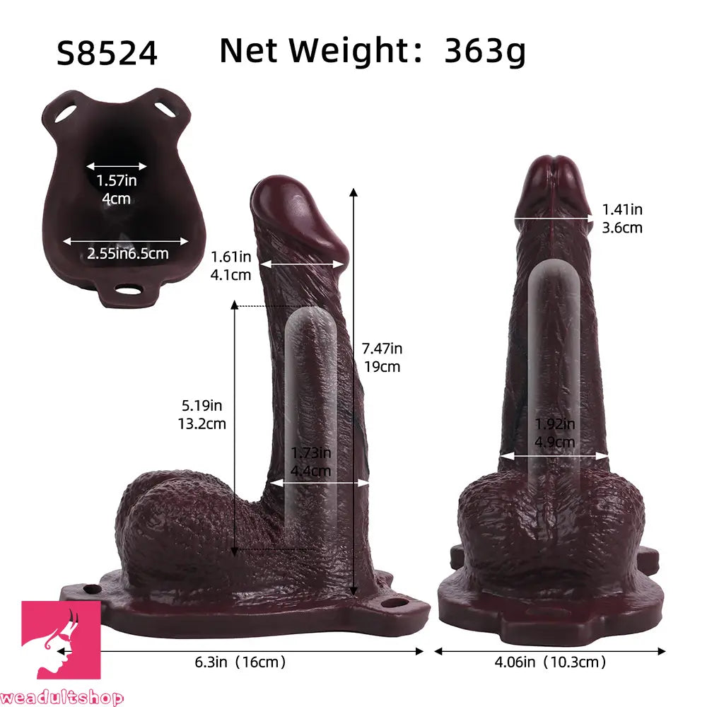 7.47in Hollow Strap on Real Dildo Realistic Design Bodysafe Material Toy