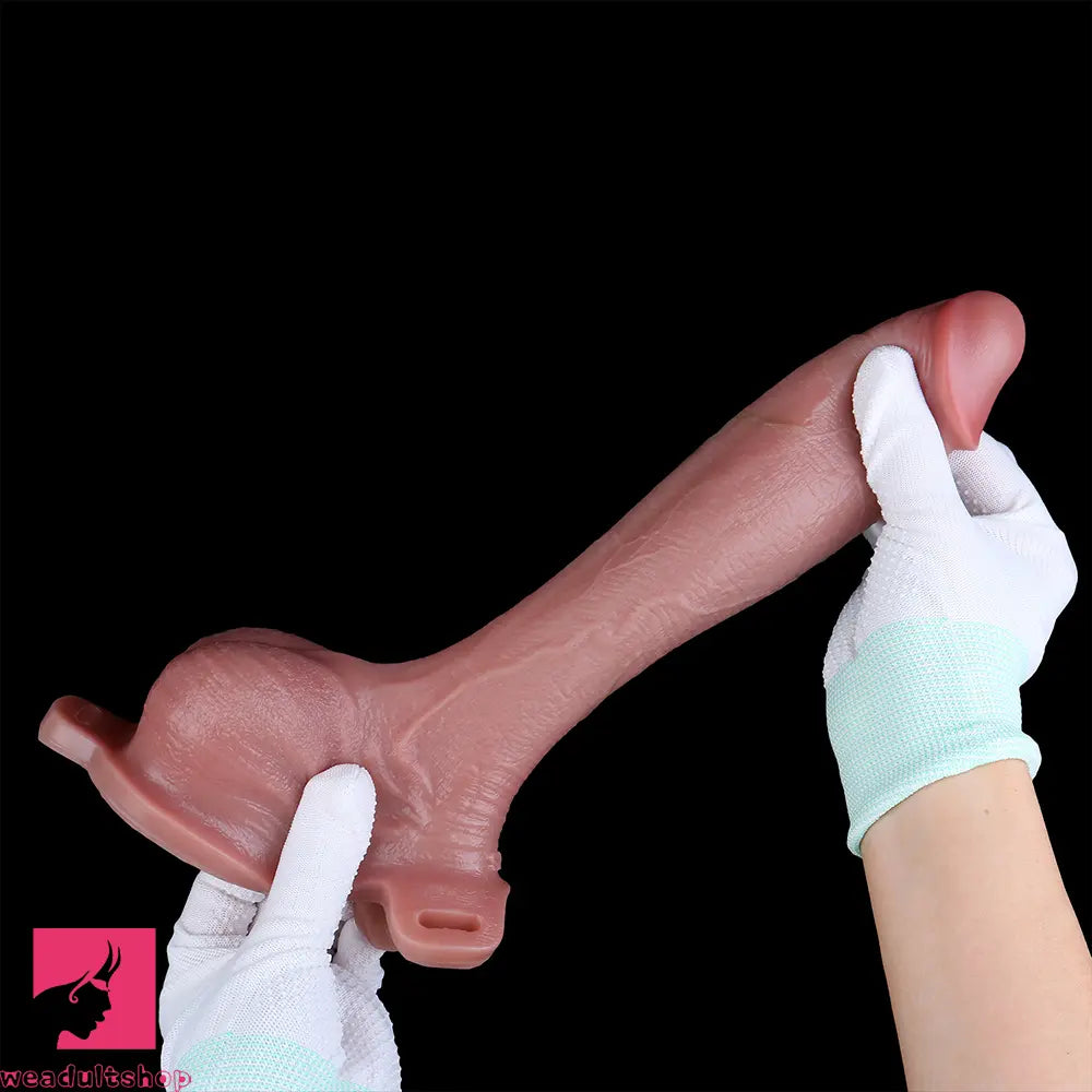 7.87in Hollow Strap on Real Dildo For Vagina G-Spot Orgasm Pleasure