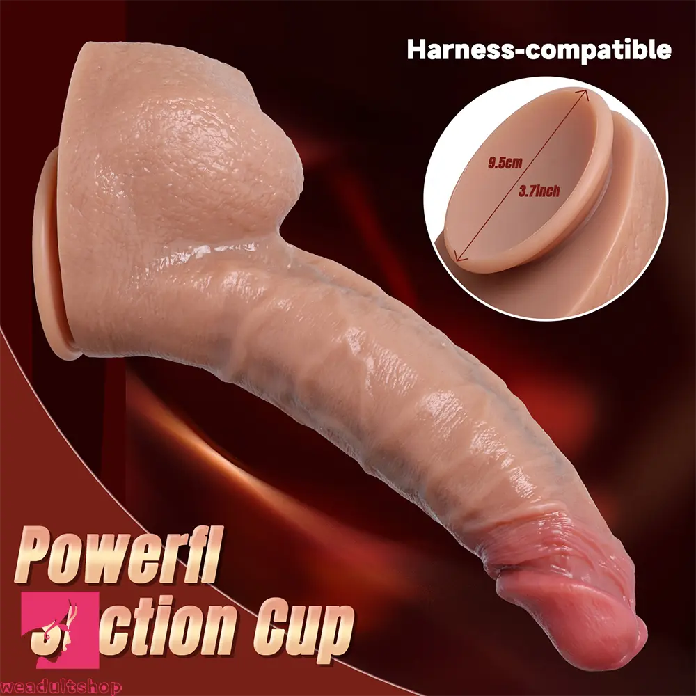 10.6in 12.6in Realistic Skin Texture Liquid Silicone Dildo Soft Penis Toy
