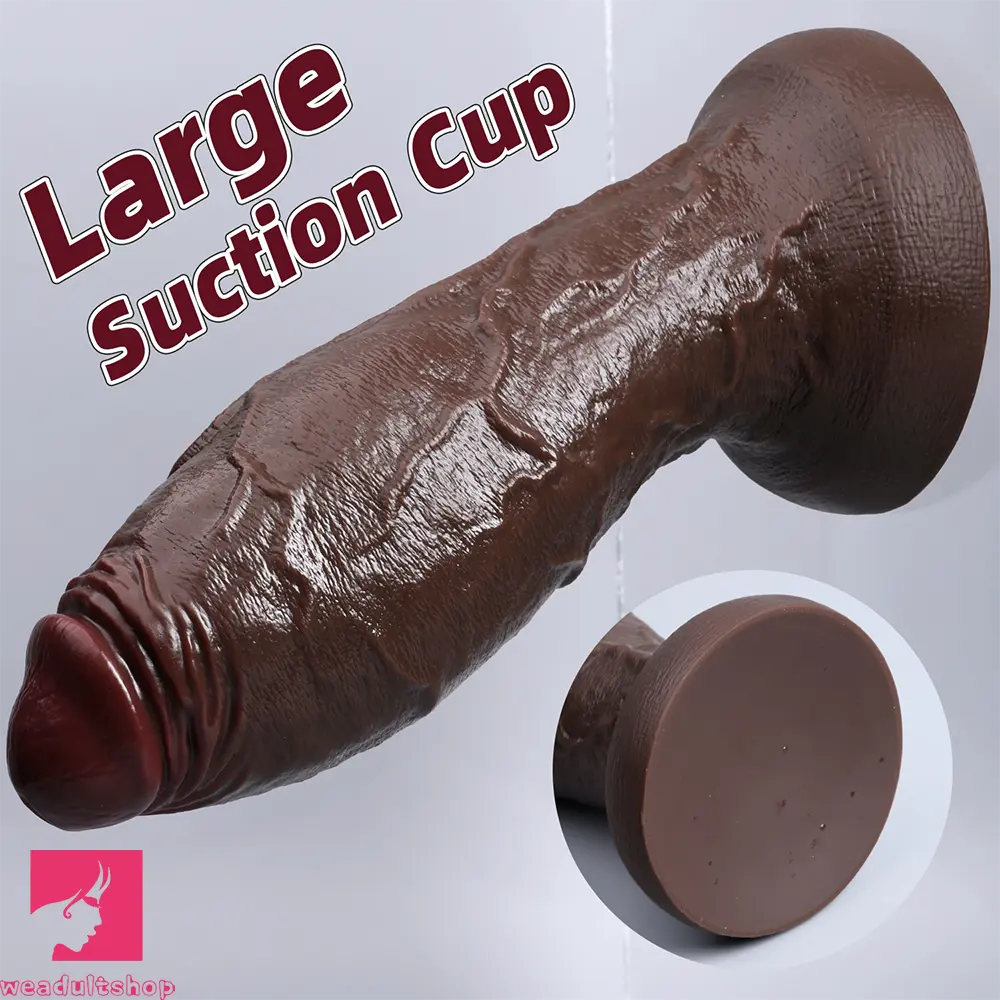 5.91in 6.3in 7.09in 9.45in 11.81in Big Ebony Thick Silicone Real Dildo