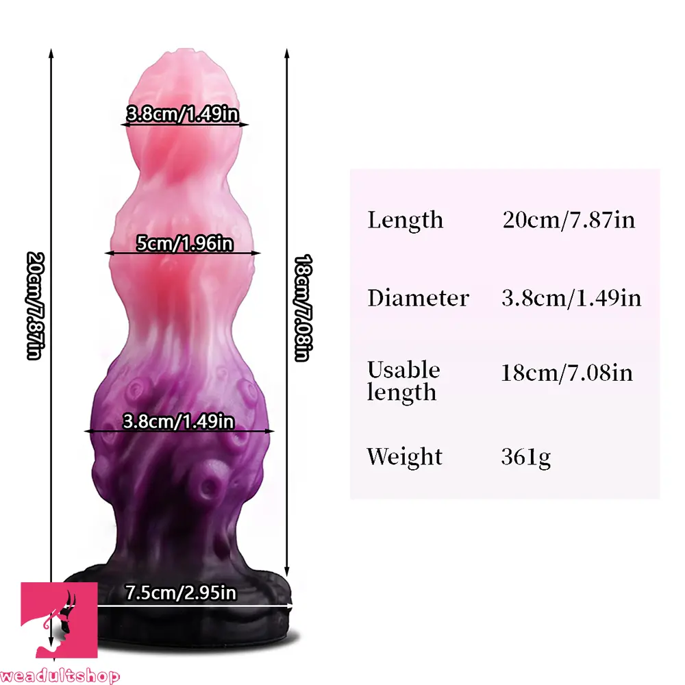 7.87in Tentacle Fantasy Knot Silicone Dildo Couple Intimacy Game Cock