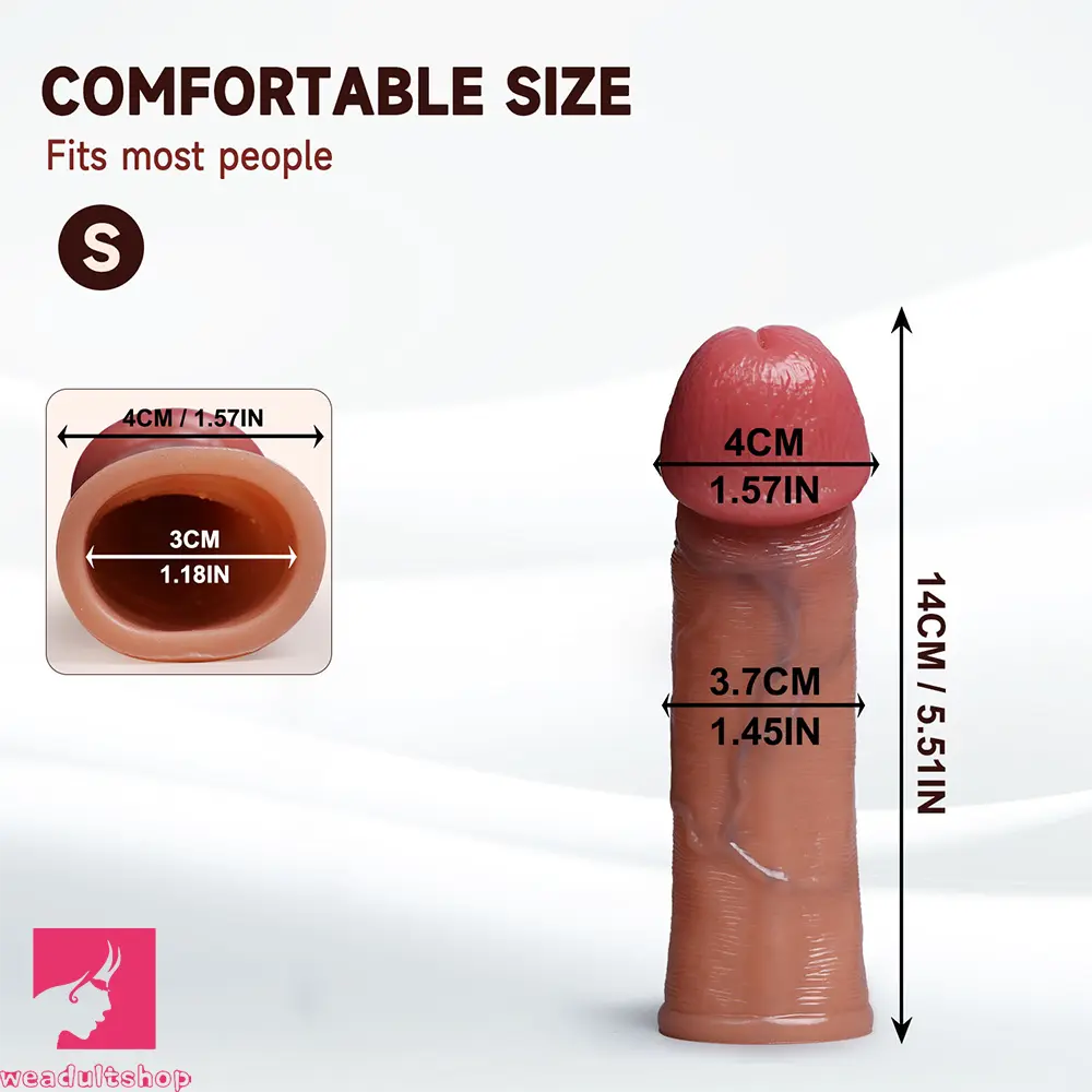 5.51in 6.29in 8.26in Male Silicone Dildo Cock Sleeve For G Spot Anal Sex