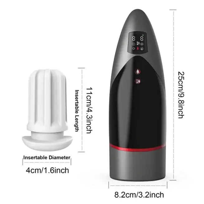 3D Voice Sucking Vibrating Masturbator With LED Display Heating Base