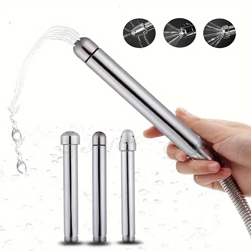 3-in-1 Shower Enema Nozzle Kit Douche Cleaner 3 Interchangeable Heads