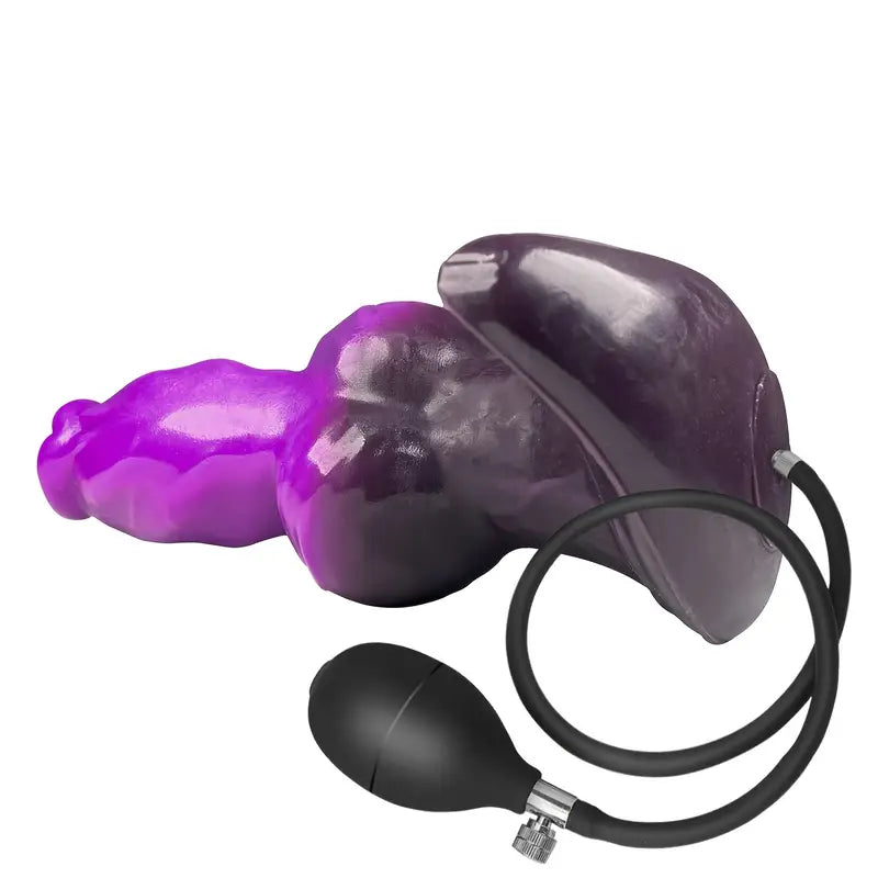 Fluid Silicone Inflatable Anal Plug Double Egg Monster Knot Fantasy Dildo