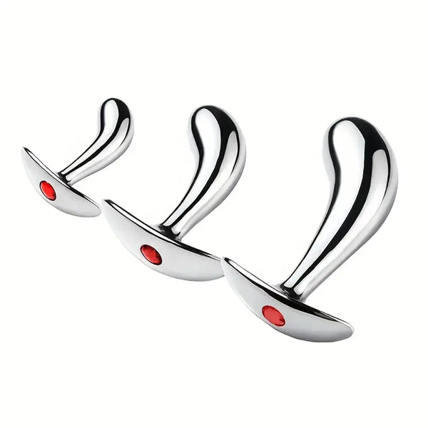 Golden Thumb Metal Male Anal Plugs With Gemstone Base Design
