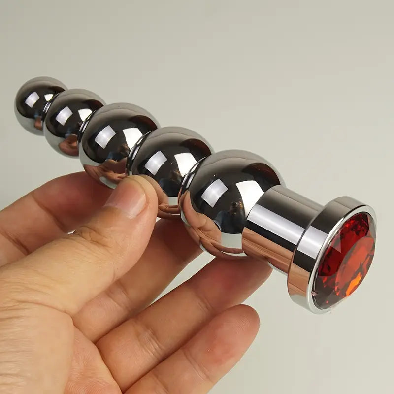 Heavy Duty Metal Anal Plug With 4 Beads Prostate Massage Butt Plug