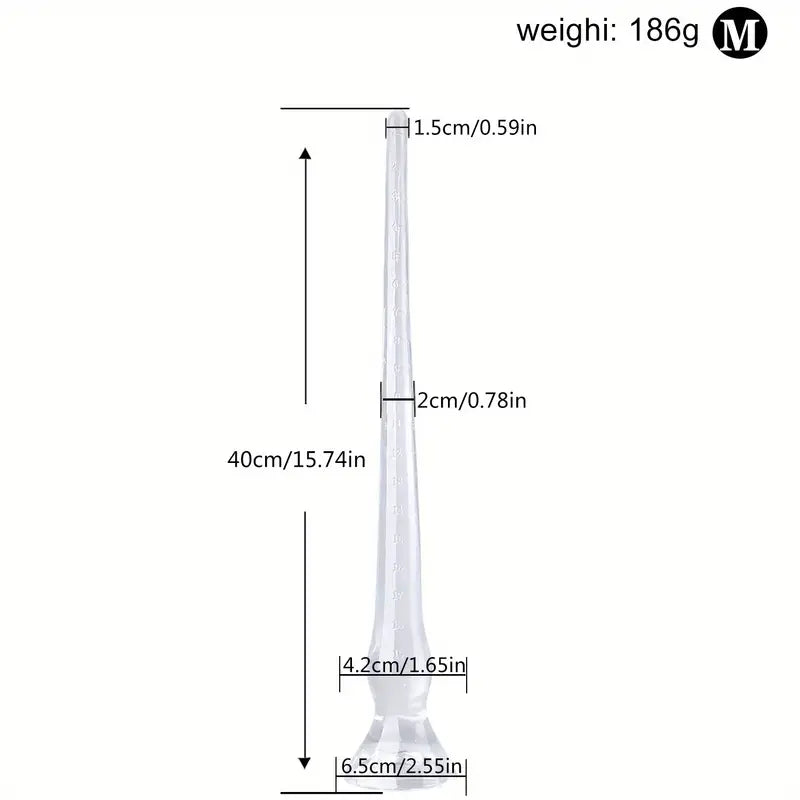 Crystal Butt Plug With Four Sizes PE Material With Engraved Scale Design