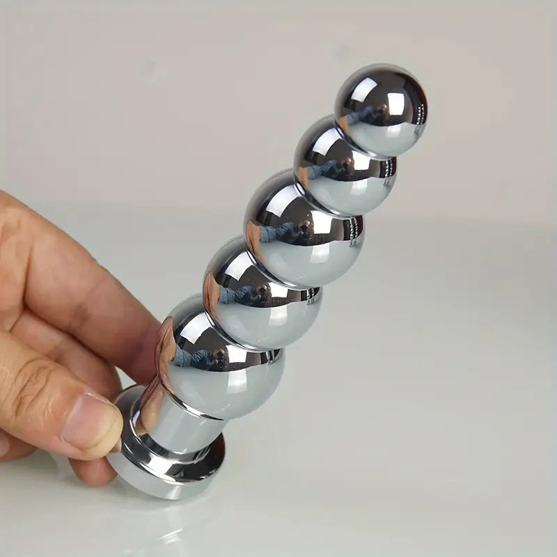 Heavy Duty Metal Anal Plug With 4 Beads Prostate Massage Butt Plug