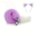 Fur Anal Fox Tail Metal Heads Butt Plug Adult Game Insert Stopper Set