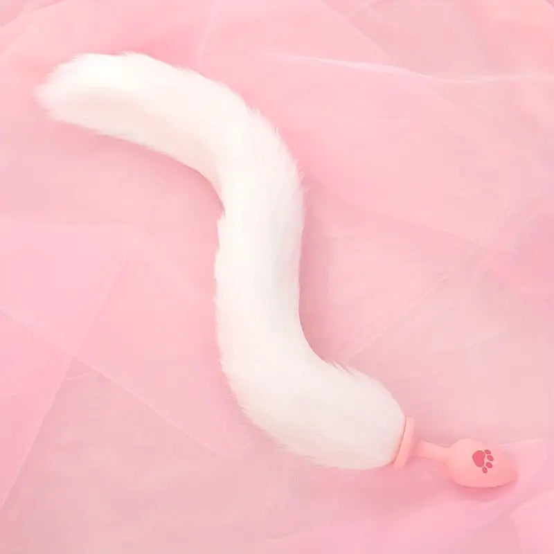 Cute Sexy Plush Pussy Tail Anal Plug Silicone Cat Paw Fox Tail Animal Tail