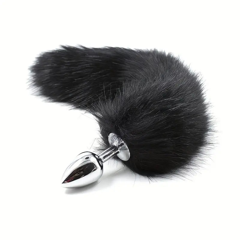 Three Size Dog Tail Metal Anal Plug Animal Tail Butt Plug Cosplay Sex Games