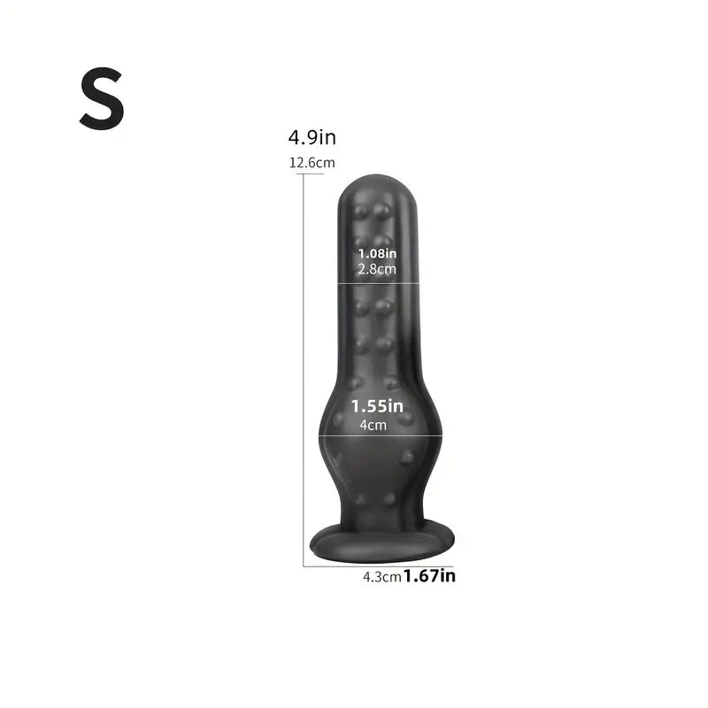 Soft Silicone Butt Plug With Strong Suction Cup Massage Particles For Male