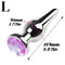 Tapered Anal Plug Trainer Kit Metal Jeweled Fetish Jewelry Butt Plug