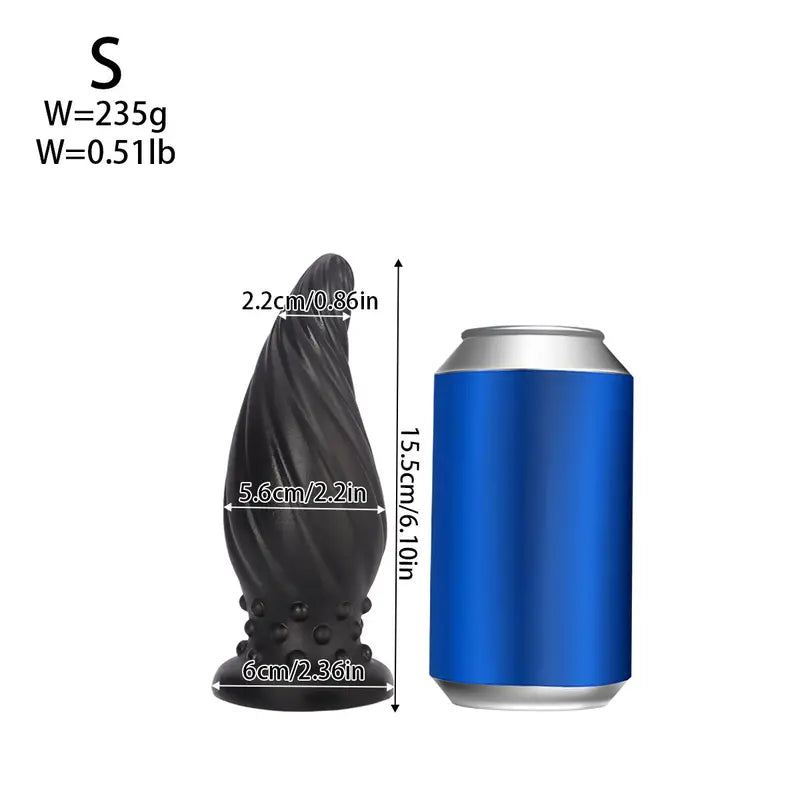 New Apricot-Colored Special Spiral Cone Anal Plug Novel Anal Toy