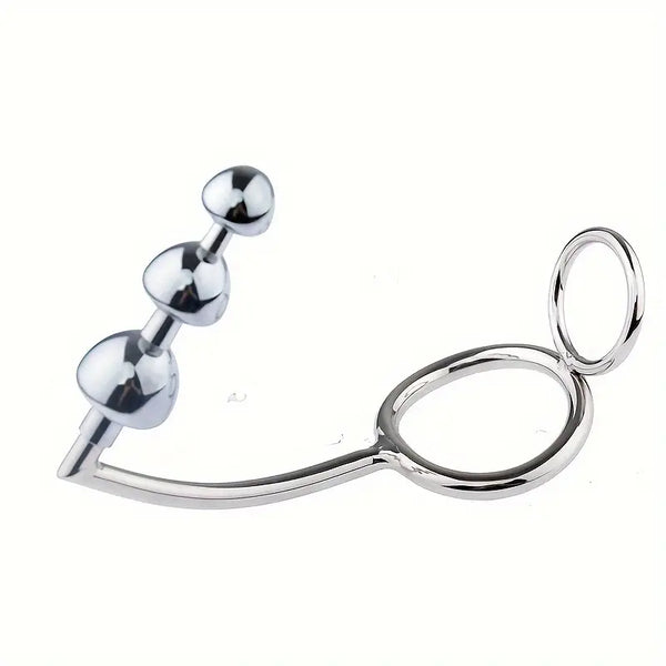 Multifunctional Metal Anal Plug Penis Ring Set Non-Latex Anal Sex Toy