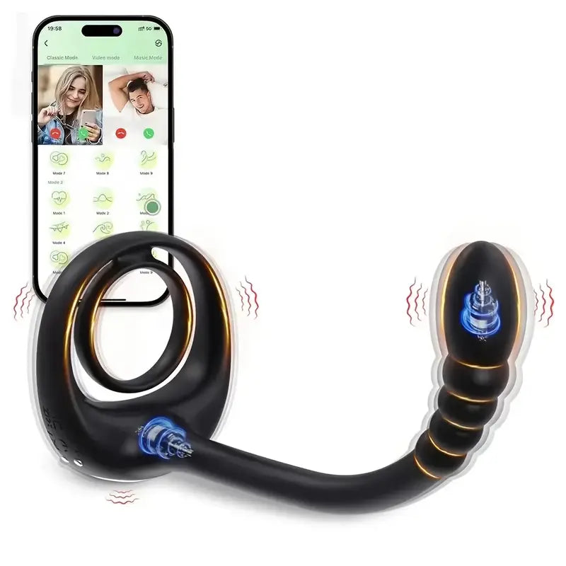 Gland Massager Prostate Anal Vibrator 10 Frequency Sperm Ring Anal Plug
